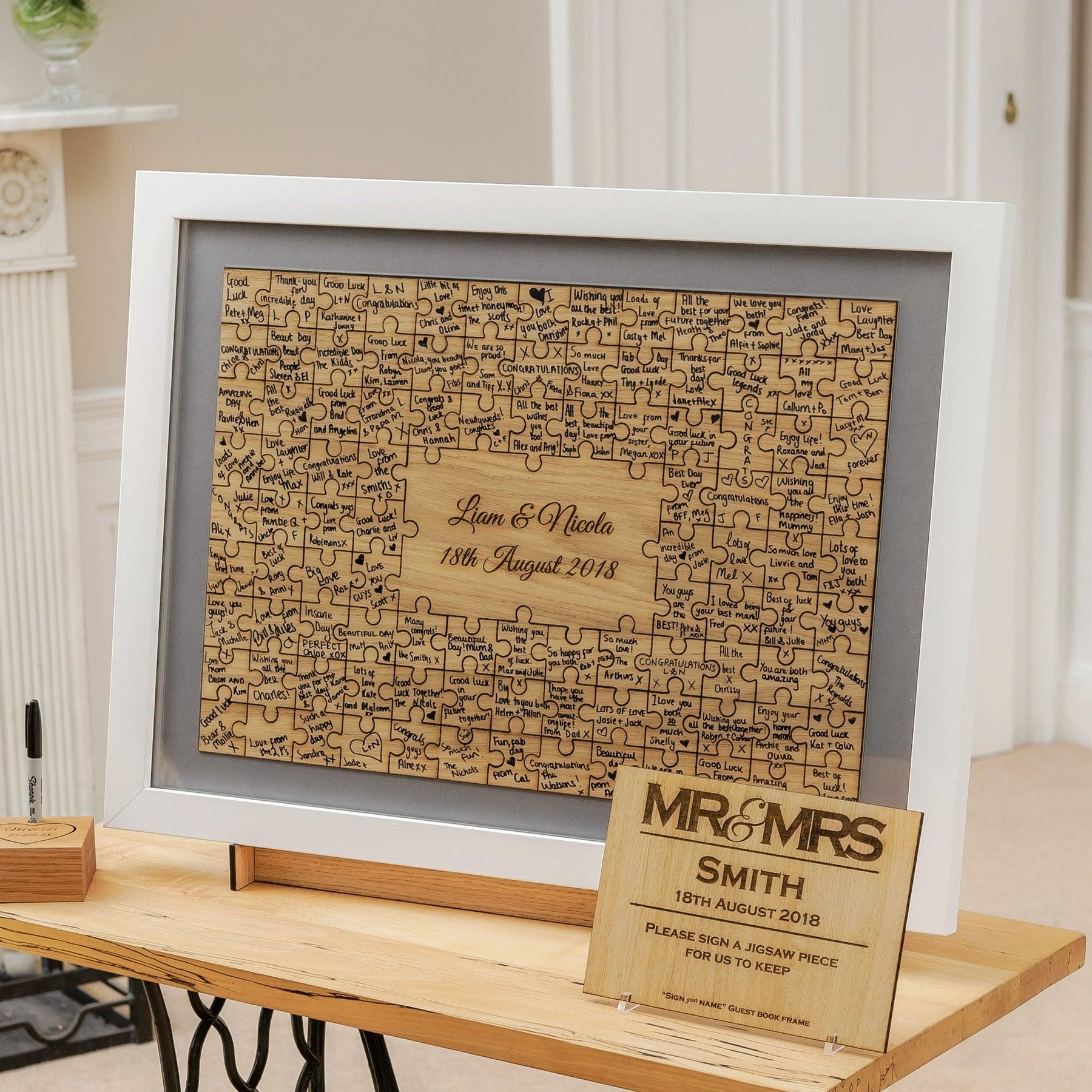 Jigsaw guest book frame