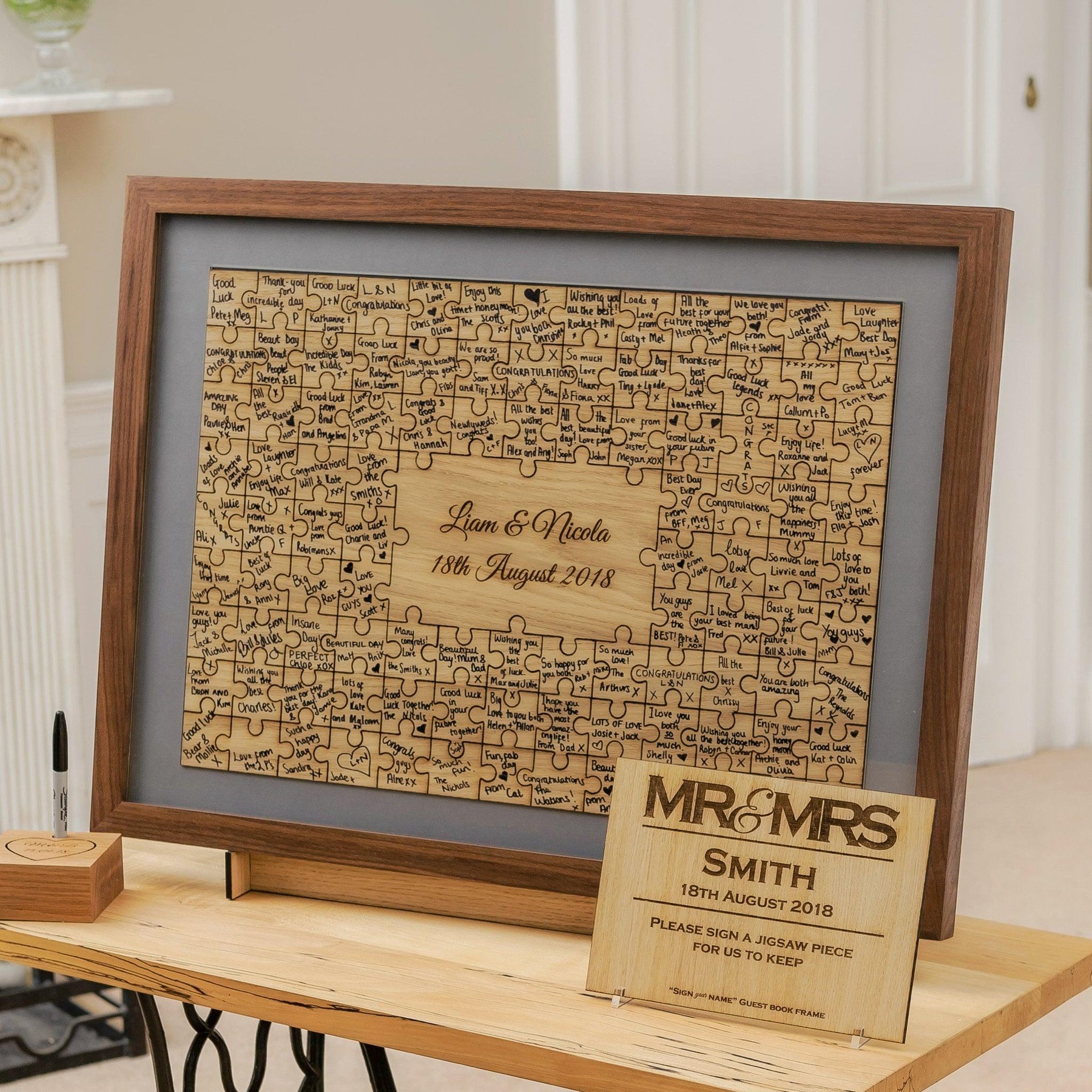 Jigsaw guest book frame