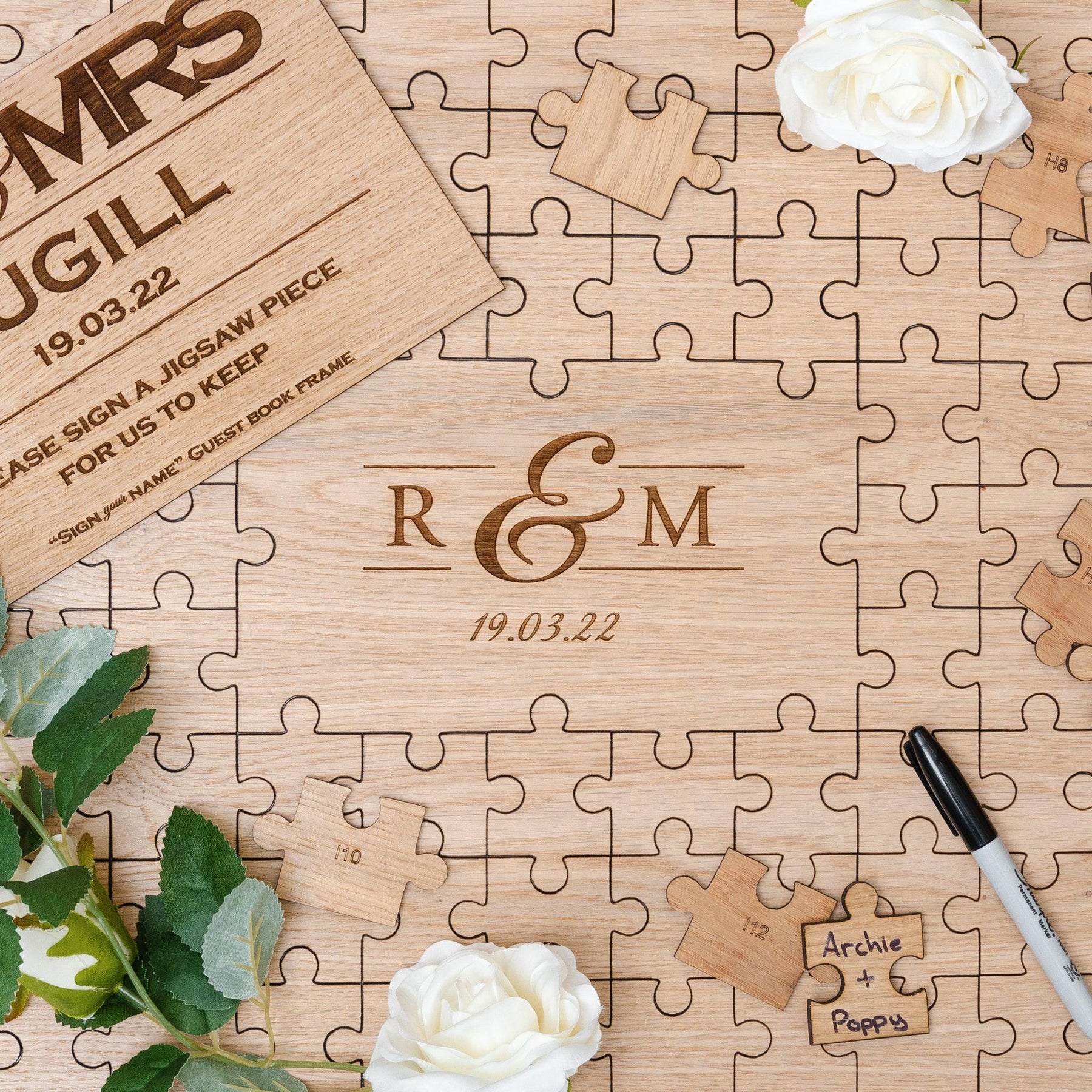 Jigsaw guest book frame