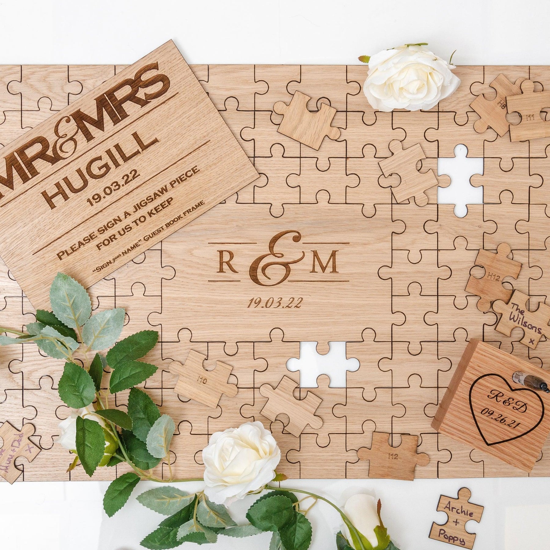 Jigsaw guest book frame
