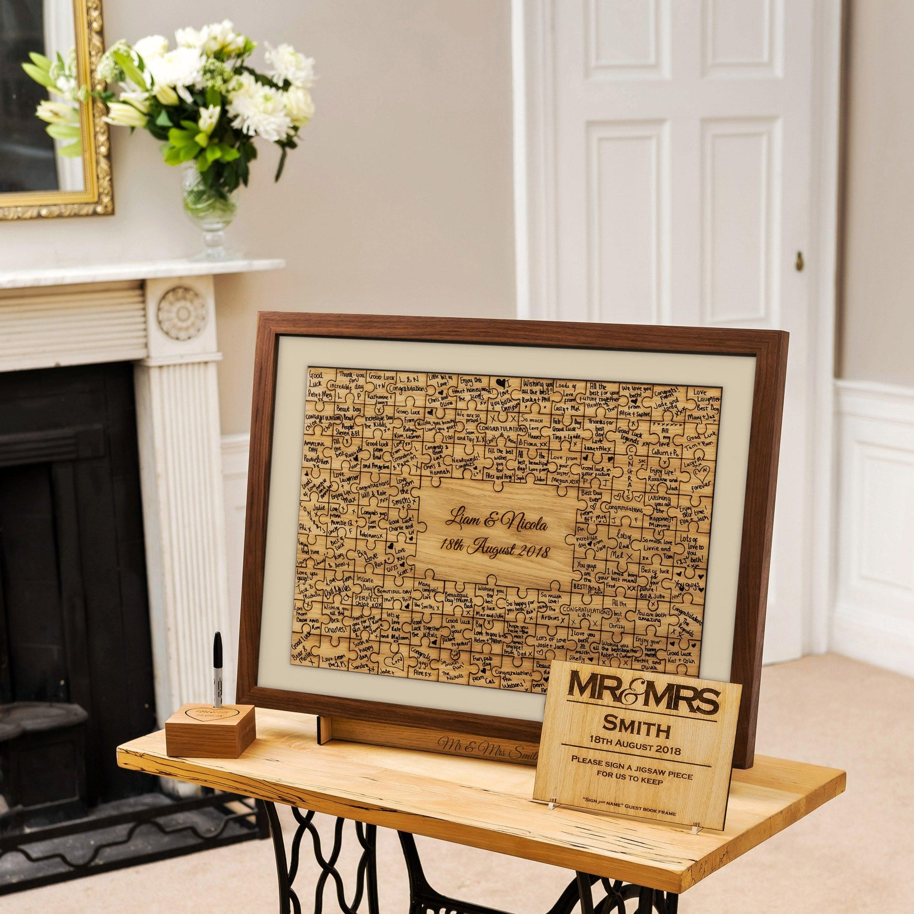 Jigsaw guest book frame