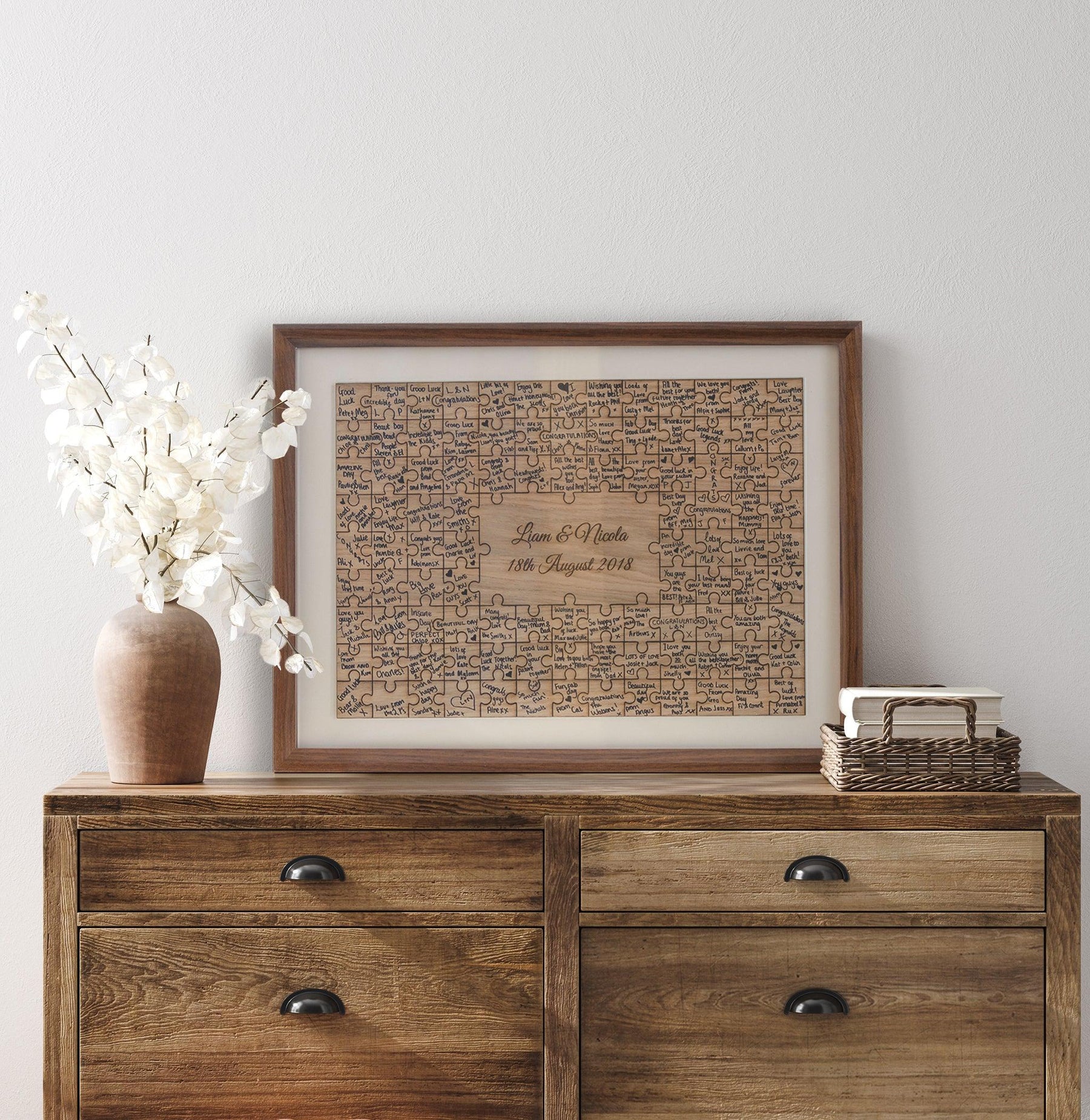 Jigsaw guest book frame